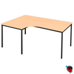 Freiformtisch-Winkel Schreibtisch 180 cm Buche Dekor Winkel links - Maß: 180 x 120/80 cm - Lieferzeit ca. 6 Wochen !!!