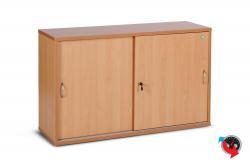 Aktenschrank Holz, Budget Star-Sideboard mit Schiebetüren, 120 x 40 x 74,4 cm- Buche - 2 OH - super stabil mit Sichtrückwand - Preishammer - sofort lieferbar !